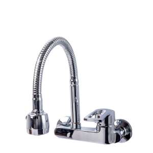 Refine Kitchen Faucet, wall mounted, flexible, dual function, aerator, polished chrome