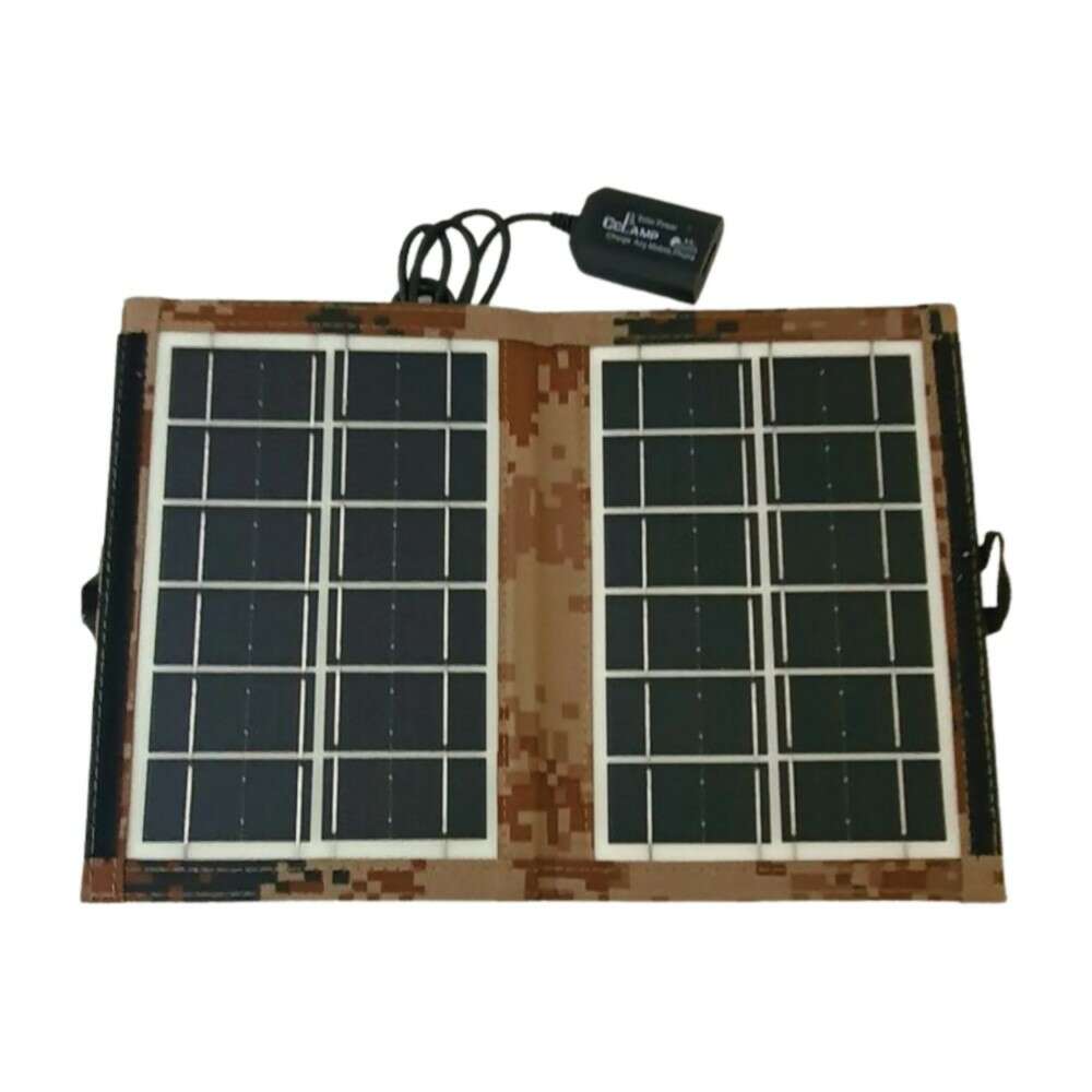 CClamp Napelem Töltéshez, Hordozható CL-670, USB Töltés, 7,2 W, Összecsukható, Szövet Borítás, Barna