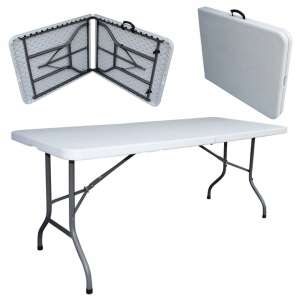 Italform folding beer bench set table 180cm + 2 benches #white