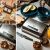 Adler AD 3052 electric grill collage with food