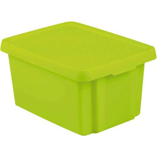 Cutie de depozitare din plastic CURVER ESSENTIALS 45L verde cu capac