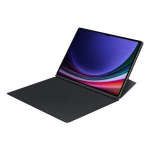 Samsung Smart Book Cover for Tab S9 Ultra, black, angled view - Tablet Case