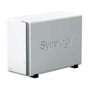 Synology DS223j NAS 2-zatokowy, biały, widok z przodu - Synology