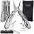 Trizand 13 in 1 multitool, with black pouch and 11 bits, stainless steel