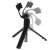 Čierny selfie stick statív s diaľkovým ovládaním, rotácia 360 stupňov, roztiahnuteľný až do 60 cm
