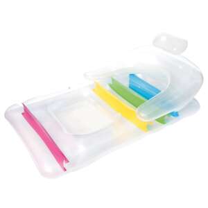 Scaun gonflabil Bestway cu cotiere și tetieră, transparent cu dungi colorate - Fotolii de plaja