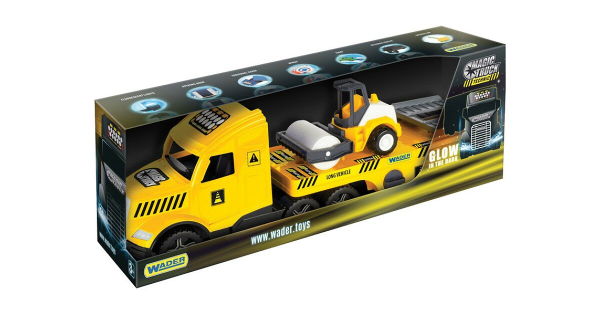 Wader Magic Truck Technic: Truck with Road Roller and Lights