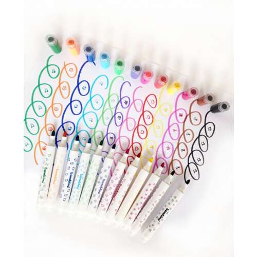 Bambino felt-tip pens with stamps, 12 colors, set of pens