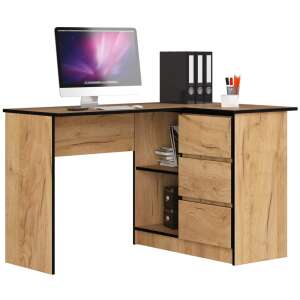 Sarok íróasztal - Akord Furniture - 124 cm - kézműves tölgy 65289438 Íróasztalok
