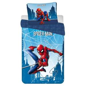 Zestaw pościeli Spiderman w kolorze niebieskim, poszwa na kołdrę 140x200cm i poszewka na poduszkę 70x90cm - Projektowanie wnętrz