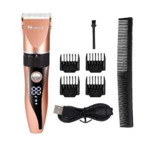 Surker hajvágó készlet LCD kijelzővel, 4 fésűvel, töltőkábellel, tisztítókefével és olajjal - Surker