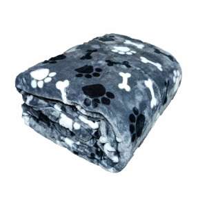 Szürke tappancs és csont mintás wellsoft takaró - Ágytakaró