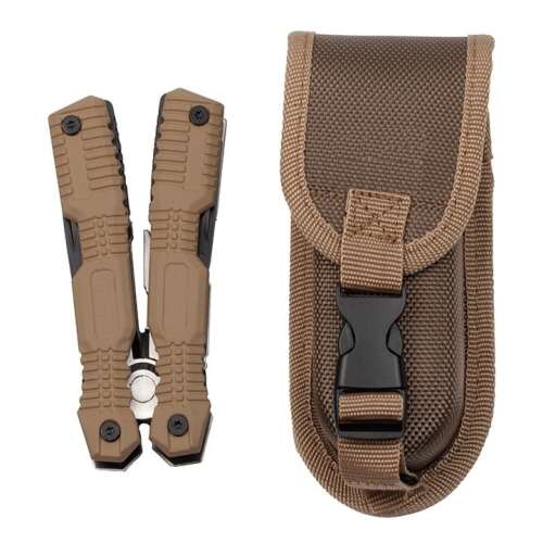 IdeallStore® Multifunktionszange, Survival Gear, Edelstahl, 16 Funktionen, 24 cm, beige, inkl. Etui 65352750