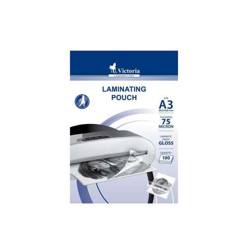 Victoria A3 lamináló tasakok, 75 mikron fényes, 100 db-os csomag