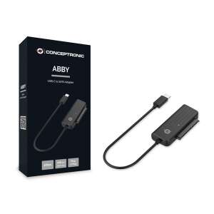 Conceptronic ABBY02B USB-C to SATA adapter, black, with cable - Conceptronic