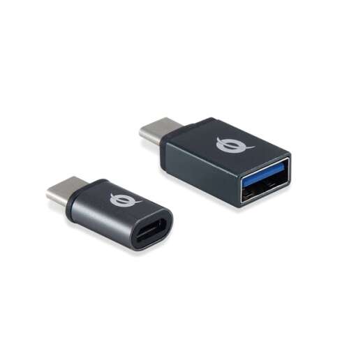 Conceptronic DONN04G Adapter USB-C do USB-A i USB-C do Micro USB, 2-pak, czarny