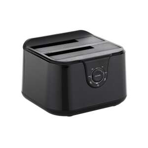 Conceptronic DONN12B dual bay 2.5/3.5 inch SATA hard drive dock, black - Docking Station