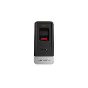 Hikvision DS-K1201AMF RFID card reader, fingerprint access control system, front view - Hikvision Access control system