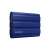 Samsung T7 Shield 2TB external SSD, blue, side view