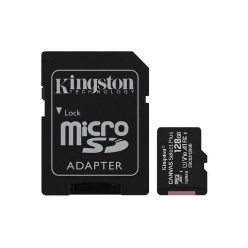 Card Kingston MicroSD - 128GB CLASS 10 Canvas Select Plus + adaptor 65402835