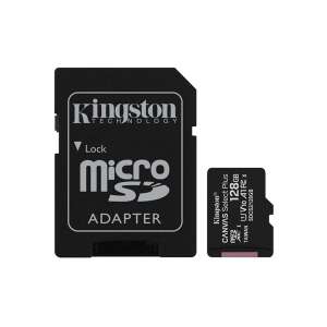 Karta Kingston MicroSD - 128 GB CLASS 10 Canvas Select Plus + adaptér
