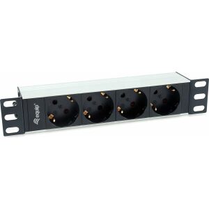 Equip Mrežni Razdjelnik - 333311 (C14, 4x Schuko, Rack 1U, 1,8m kabel, aluminij, crna)
