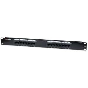 IntelliNet CAT5e UTP patch panel, 16 ports, 1U, black - Manhattan