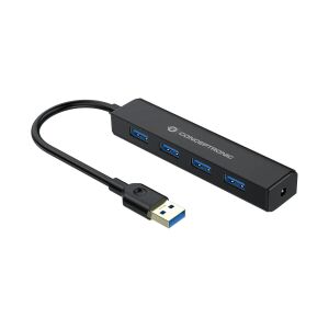 Conceptronic C4PUSB3 4-Port USB 3.0 Hub - Black - Conceptronic