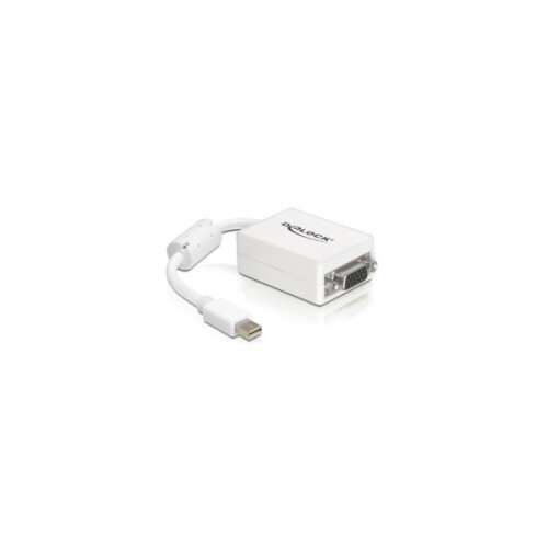 Delock Adapter Mini DisplayPort do VGA, biały, standard 1.1, FullHD