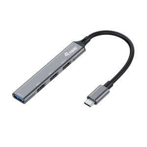 Equip-Life Hub USB-C, 4 Porty, 1xUSB3.2, 3xUSB2.0, srebrny - Koncentrator USB