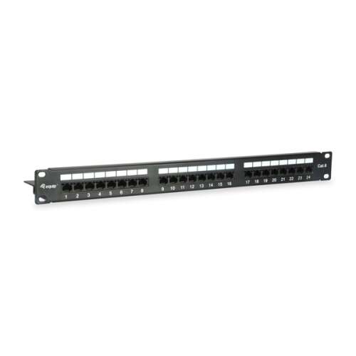 equip® 24 portos Cat.6 árnyékolatlan patch panel, fekete