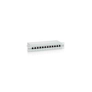 equip 12-Port Cat.6 Shielded Patch Panel, Light Grey - Equip