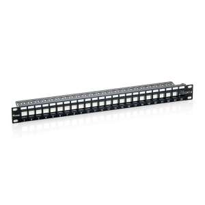 Equip Keystone Patch Panel, 24 porta, Cat6, 1U, nezaštićen, crni - Equip