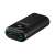 ADATA P10000QCD 10000mAh power bank, fekete, ferde nézet, bemenetek és kijelző látható