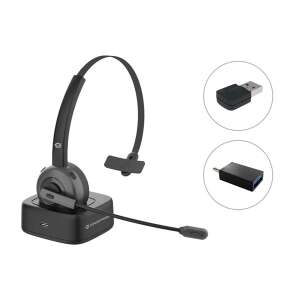Conceptronic POLONA03BDA kabelloses Headset mit Ladestation, USB-Adapter und Mikrofon - Conceptronic