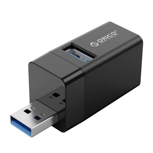 Hub USB Orico MINI-U32-BK, 1 x USB 3.0, 2 x USB 2.0, Negru