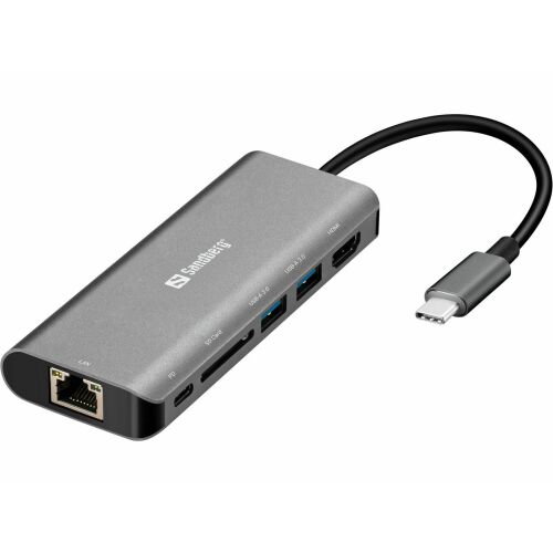 Sandberg USB-C Dock HDMI+LAN+SD+USB,61W (136-18) (136-18)