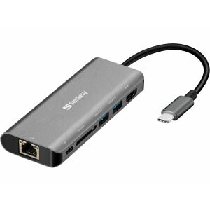 Sandberg USB-C Dockingstation mit HDMI, LAN, SD-Kartenleser und USB-Anschlüssen - Sandberg