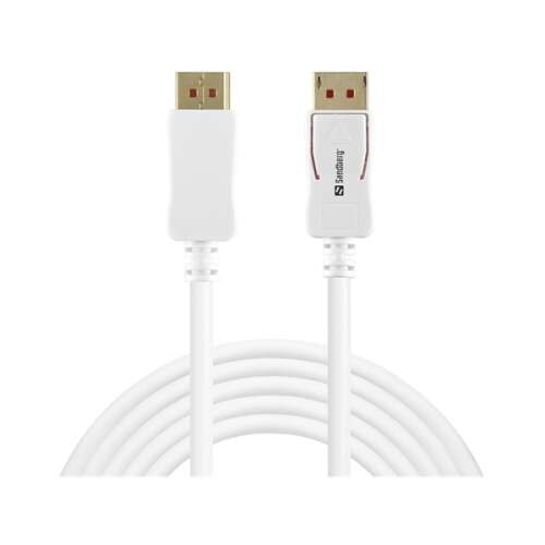 Kábel DisplayPort 1.4 Sandberg, 2 metre, biely