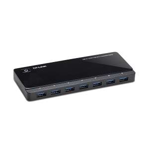 TP-Link UH720 USB 3.0 Hub with 7 Ports and 2 Charging Ports, black, front view - TP-Link