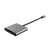 Trust Dalyx 3-v-1 Multiport USB-C adaptér, sivý, hliník, USB-C samec / HDMI + Type-C + USB3.1 samica, pohľad pod uhlom