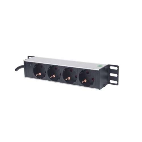 Manhattan 10 inch rack mount power strip with 4 outlets and LED light