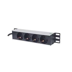 Manhattan 10 Zoll Rack-Montage-Steckdosenleiste mit 4 Steckdosen und LED-Licht - Manhattan