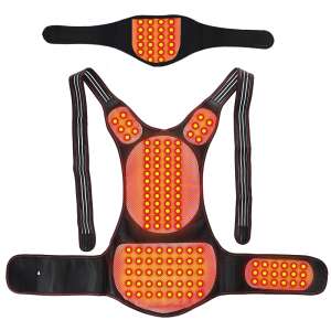 Melegítő mellény turmalin mágnesekkel, deréktámasz öv, nyaki, váll, has, nyak, testtartás korrektor funkció, állítható, 118 mágnes, uniszex, XL méret, fekete