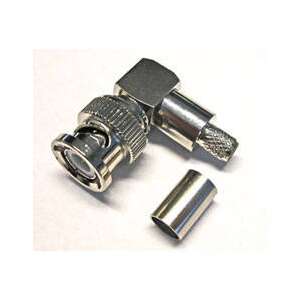 BNC dugó 90° krimp csatlakozó RG-58 kábelhez - Csatlakozó