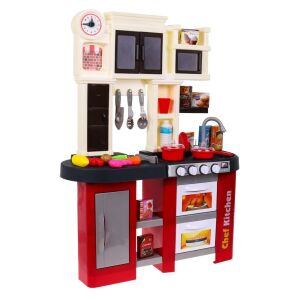 Red Gyerek Játékkonyha #piros toy kitchen with accessories - Play Kitchen & Toy Kitchen