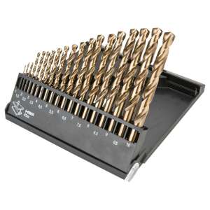 19 piece HSS-Co drill bit set, 1.0-10.0 mm, Graphite - Drill bit