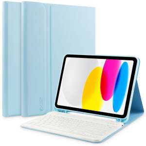 Tech-Protect iPad 10.9 2022 Hülle mit Tastatur und Stifthalter, Himmelblau - Apple Tablet-Taschen