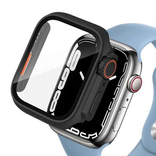 Tech-Protect Defense360 Apple Watch 7/8 45mm Etui, Czarny/Pomarańczowy, Etui ochronne do Apple Watch