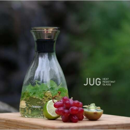 Fissman Pitcher, Borosilicate Glass, 14x14x24 cm, 1600 ml, Transparent